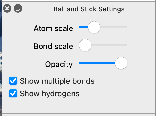 Screenshot of the display options pane