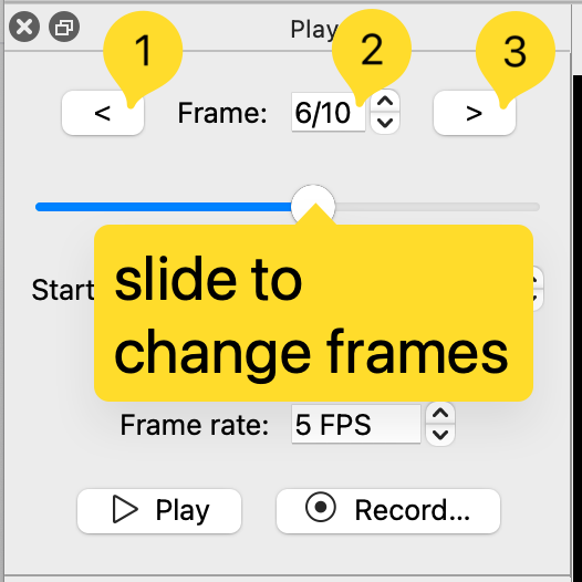 Screenshot of the animation panel indicating move buttons