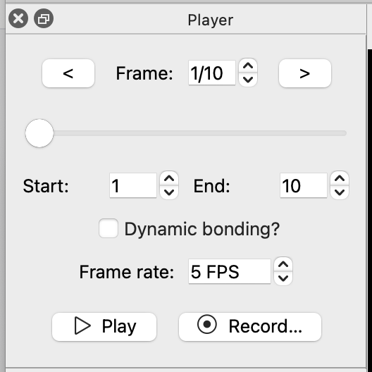 Screenshot of the animation panel