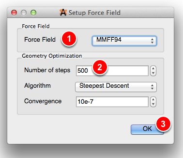 Change the force field options