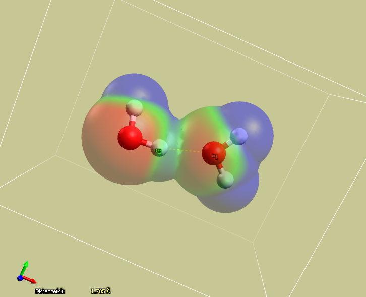 Electrostatic potential surface shows the bipolar nature of
water